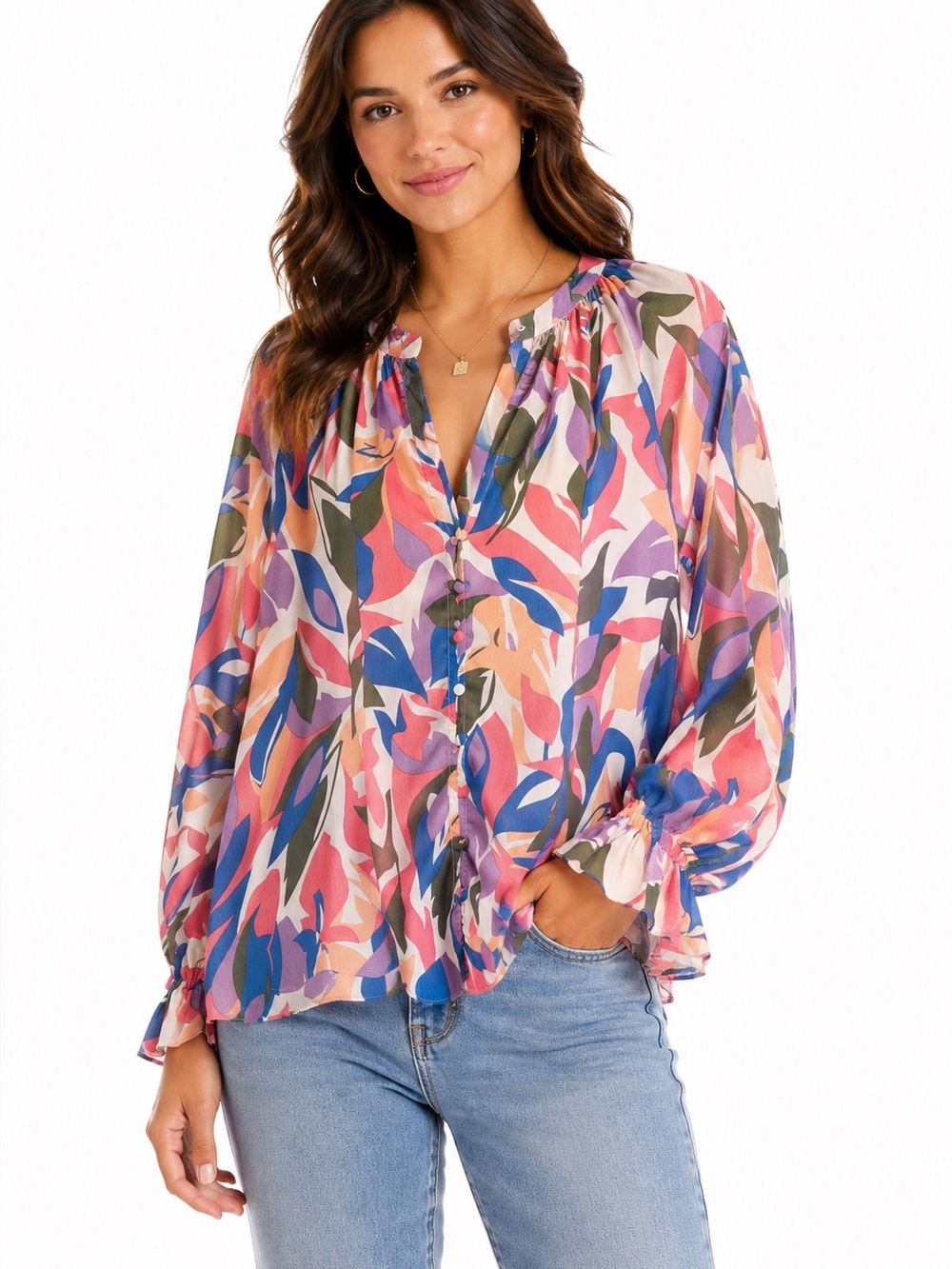 EUC Entro Size‎ Small Oversized Womens Multicolor Women's Top